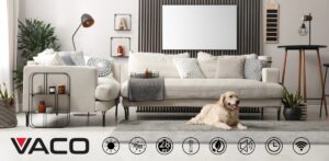 Adorable Golden Retriever dog in living room