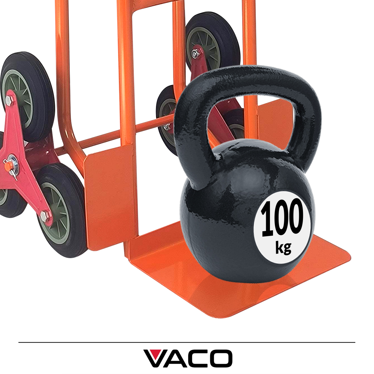 Wózek schodowy VACO 100 kg – stalowa konstrukcja i udźwig 100 kg