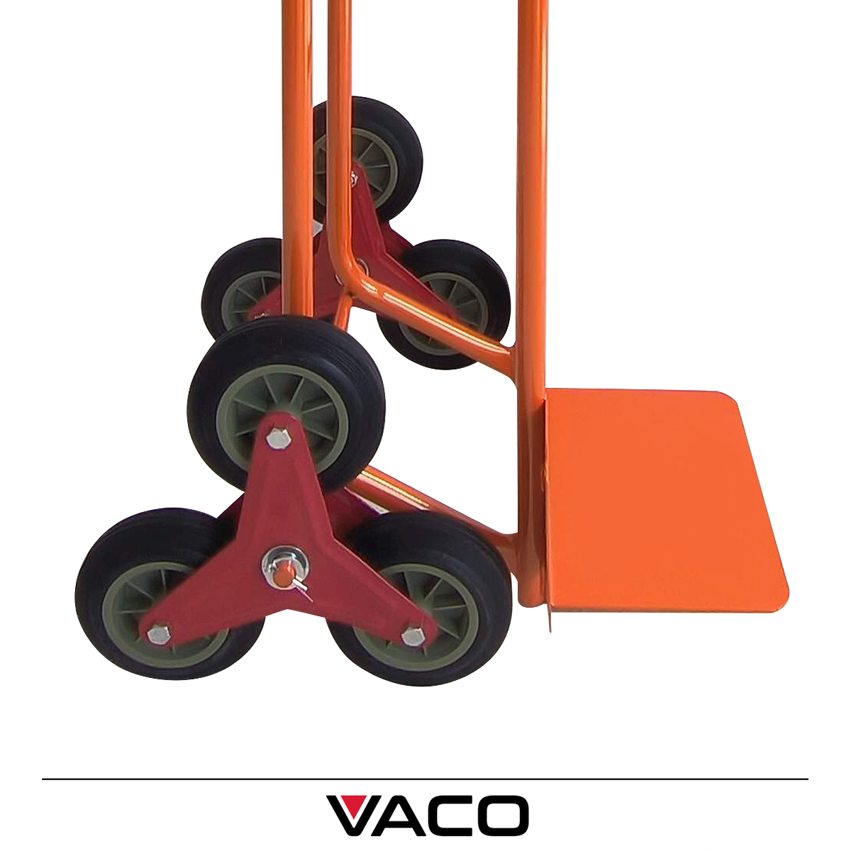 Wózek schodowy VACO 100 kg – potrójny układ kół do transportu po schodach