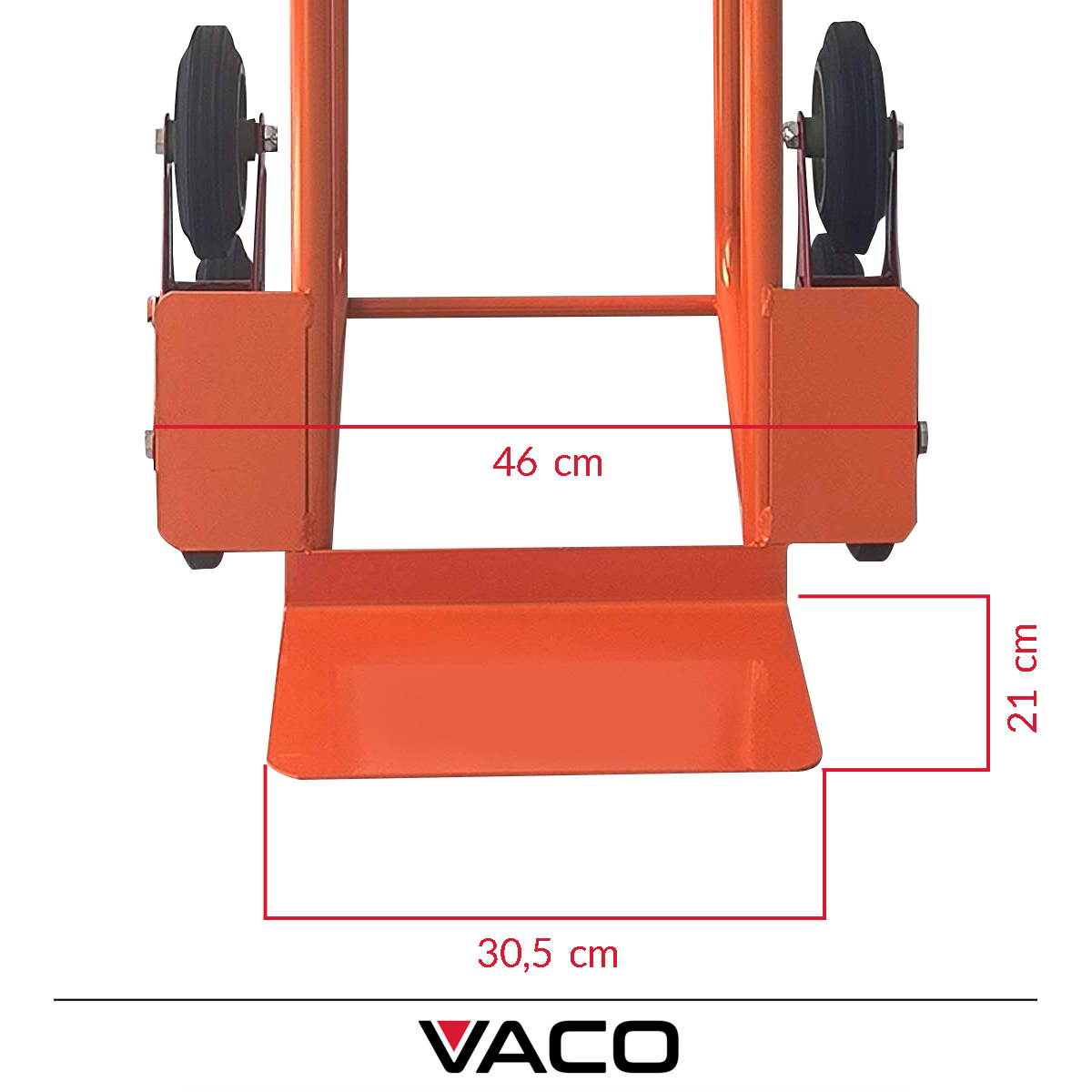 Wózek schodowy VACO 100 kg – stalowa platforma o szerokości 30,5 cm