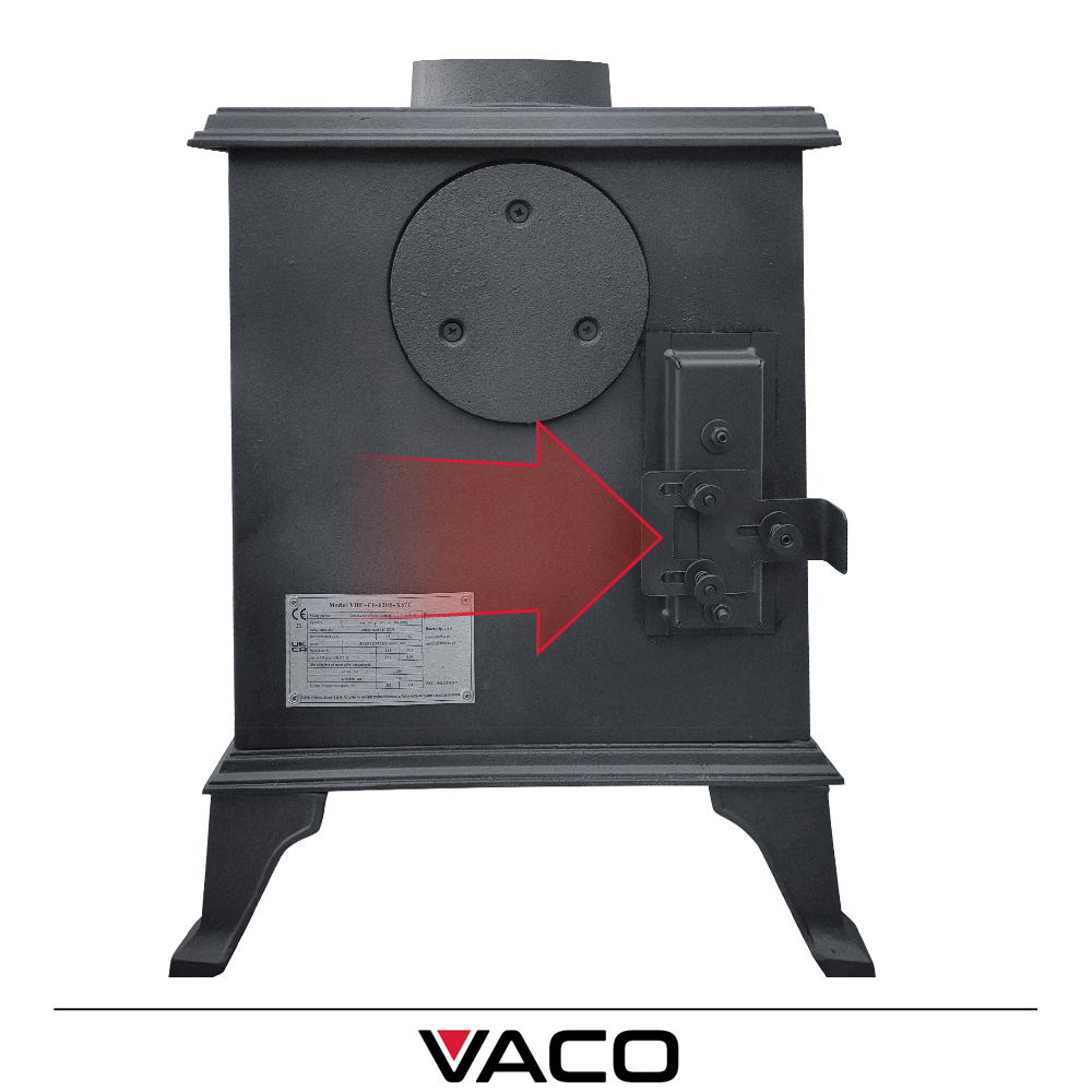 Piec żeliwny VACO 4,5 kW – tylny wlot powietrza