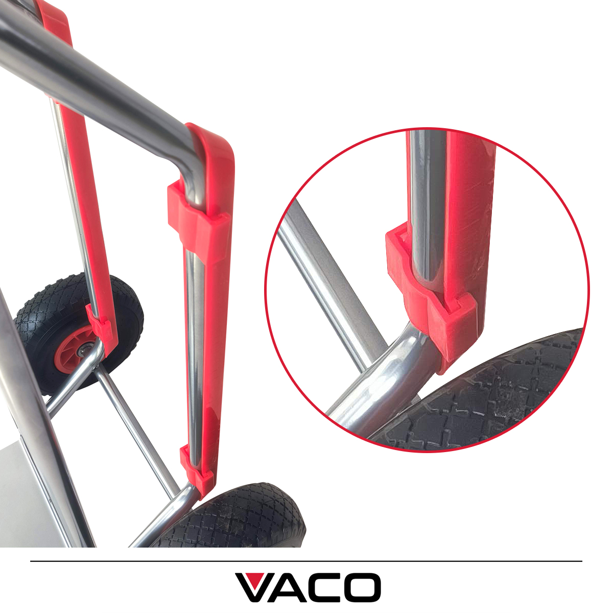 Wózek transportowy VACO 200 kg – wytrzymałe płozy ślizgowe ułatwiające transport