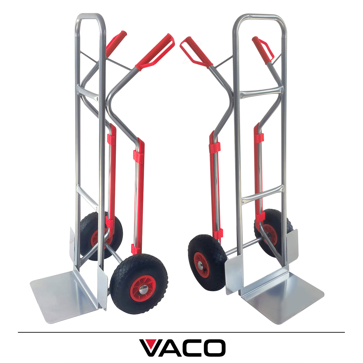 Wózek transportowy VACO 200 kg – dwukołowy wózek magazynowy